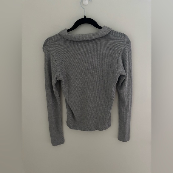 LNA Ribbed Marta Collared Top in Gray NWT - Picture 6 of 6